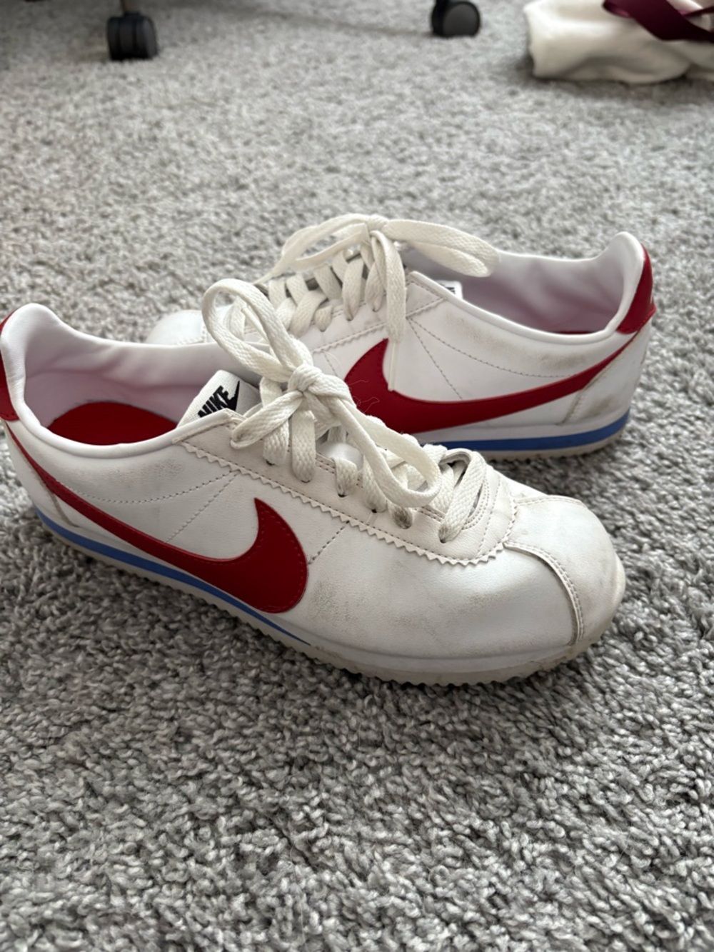 Nike Cortez White and Red Low-Top Sneakers